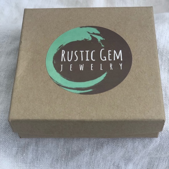 Gold & aqua Rustic Gem chandelier earrings - Picture 6 of 6